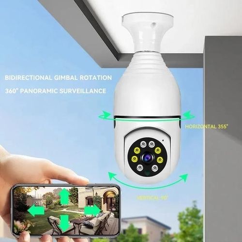 Bulb Surveillance Camera Night Vision Full Color Automatic Human Tracking Zoom Indoor Security Wifi Camera