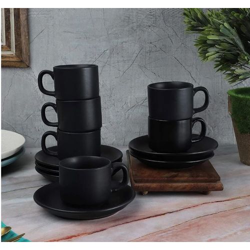 24pc Matte Black Dinner set-Black