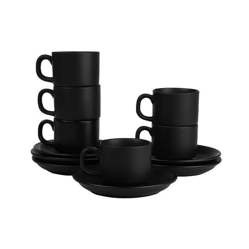 24pc Matte Black Dinner set-Black