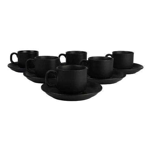 24pc Matte Black Dinner set-Black