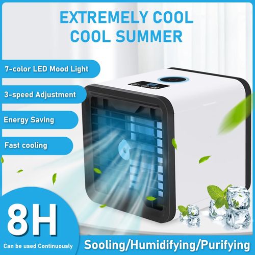Portable LED Light/humidification Cooling Fan Mini Air Conditioner