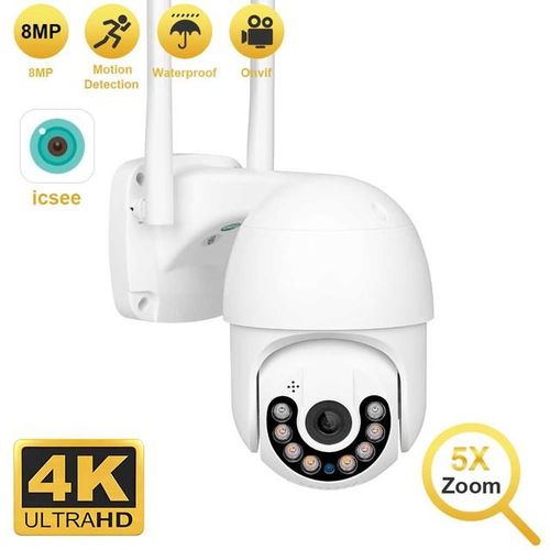 4k 8mp Smart Wifi Ptz Ip Camera 5x Digital Zoom Outdoor Color Night Vision Ai Auto Tracking Security Surveillance Video Camera