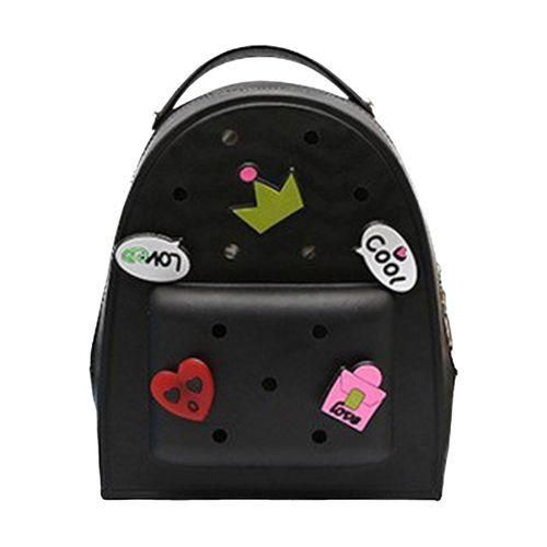 Girls Mini Backpack Jelly Charm Girls Backpack Waterproof Cartoon Black