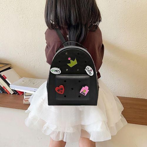 Girls Mini Backpack Jelly Charm Girls Backpack Waterproof Cartoon Black