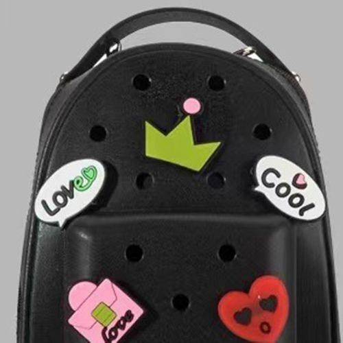 Girls Mini Backpack Jelly Charm Girls Backpack Waterproof Cartoon Black