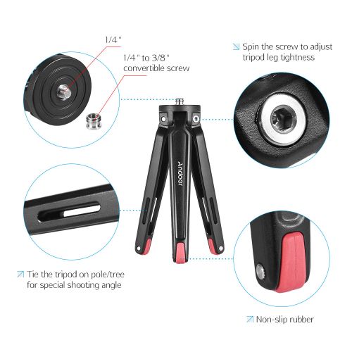 Andoer Mini Handheld Travel Desktop Tripod Camera Stand