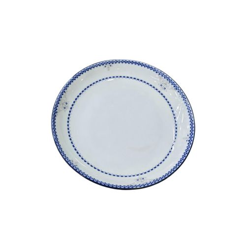 6 Pieces Set Of Colorful Ceramic Dinner Plates/White And Blue