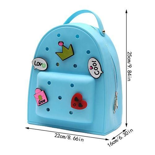 Girls Mini Backpack Jelly Charm Girls Backpack Waterproof Cartoon White