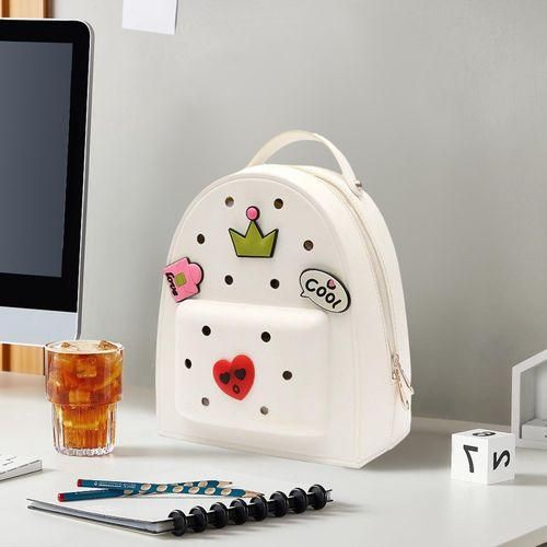 Girls Mini Backpack Jelly Charm Girls Backpack Waterproof Cartoon White