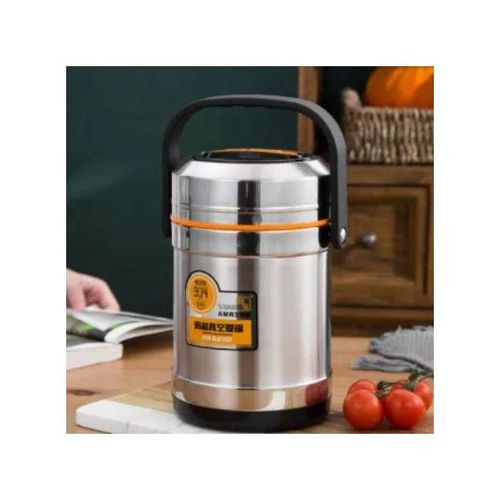Steel Food Flask,Lunch Box 2.5 Litres Container - Silver