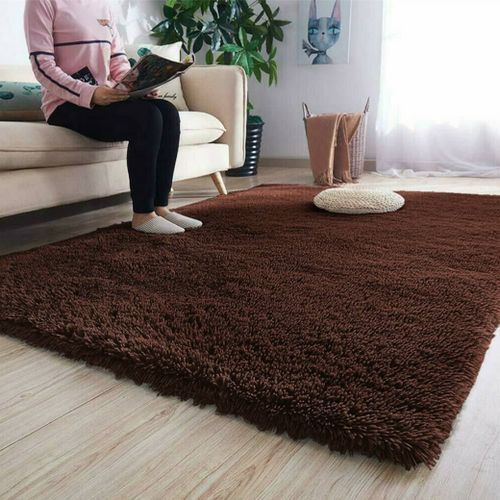 Fluffy Anti-skid Carpets / Rugs - Coffee Brown