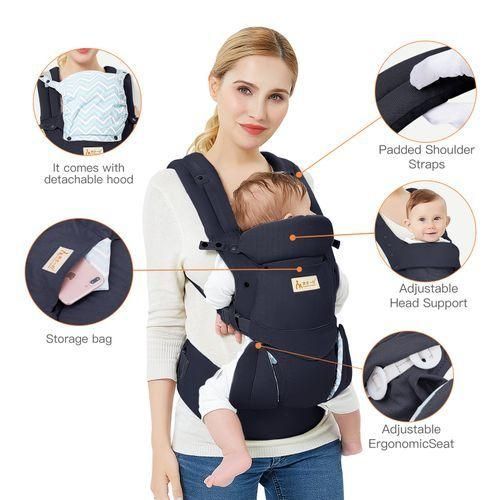 Advanced 4in1 Carrier  Ergonomic, Convertible, FaceIn And Faceout Front And Back Carry For Newborns And Older Babies Black