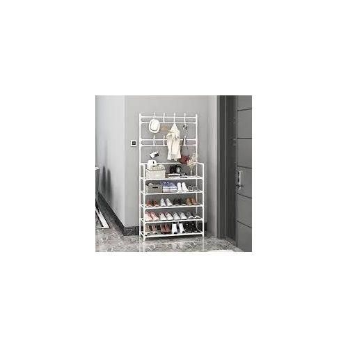Shoe Rack Organizer + Hat Racks With 8 Hooks