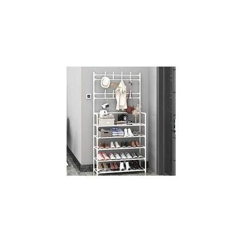 Shoe Rack Organizer + Hat Racks With 8 Hooks