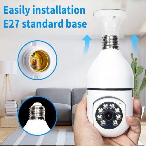 E27 LED Light HD 1080P  Camera wireless panoramic home security WiFi CCTV smart bulb camera two audio night vision cameras