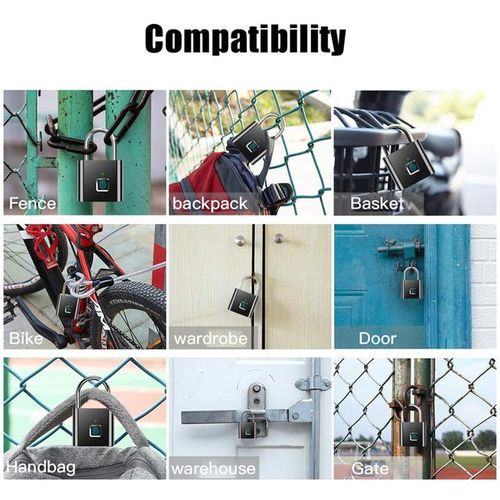 Biometric Electronic Lock Smart Home Fingerprint Locks Padlock With Usb Charging Waterproof Security Protection Cadeado