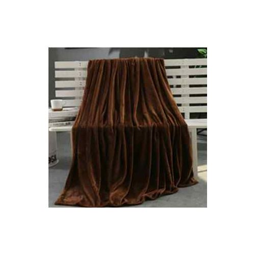 Double sided Fleece Throw Blanket-Coffee brown