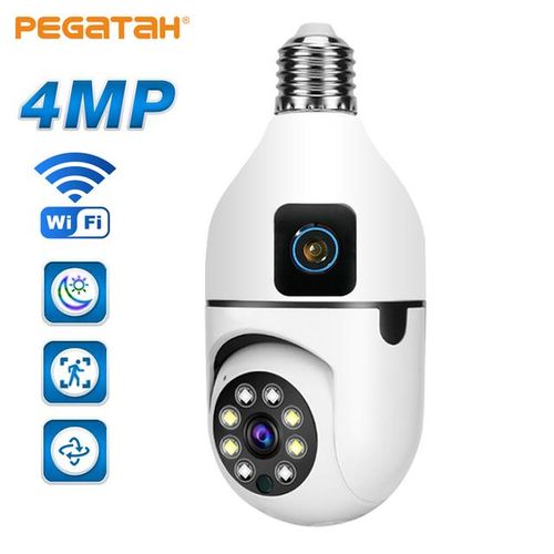 1080p Wifi Dual Lens Bulb Camera V380 Wireless Ptz Camera Ip Color Night Vision Two-Wayaudio Indoor Network Video Surveillance