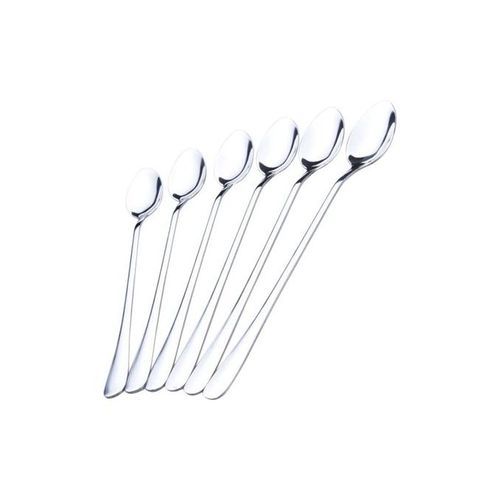 6 pcs Long Tea Spoons - Silver