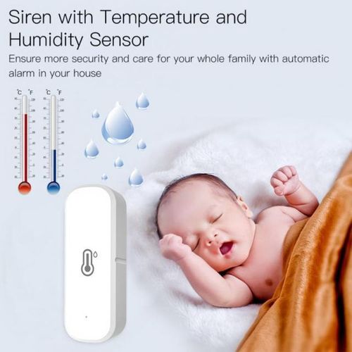 Corui Wifi Zigbee Tuya Smart Temperature Humidity Senser Alexa Google Home Voice Indoor Hygrometer For Smart Life