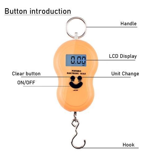 50 Kgs Portable Weighing Scale With Clear Digital Screen-Yellow Black Blue