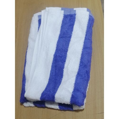 Cotton Striped Bath Towel - White, Purple, Blue