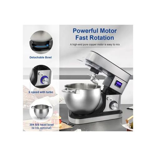 Hoffmans 3 In 1 Stand Mixer Of 12 Liters For Kneading Dough Whipping And Mixing -Multicolours