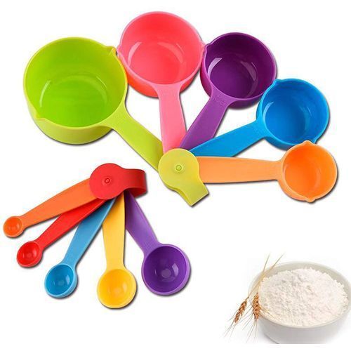 10Piece Kitchen Measuring Spoons and Cup Set - Multi-color