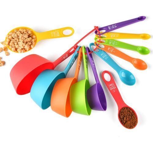 10Piece Kitchen Measuring Spoons and Cup Set - Multi-color