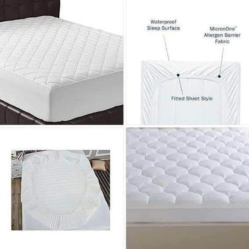 Quilted Waterproof Matress Protector, White, Print May Vary
