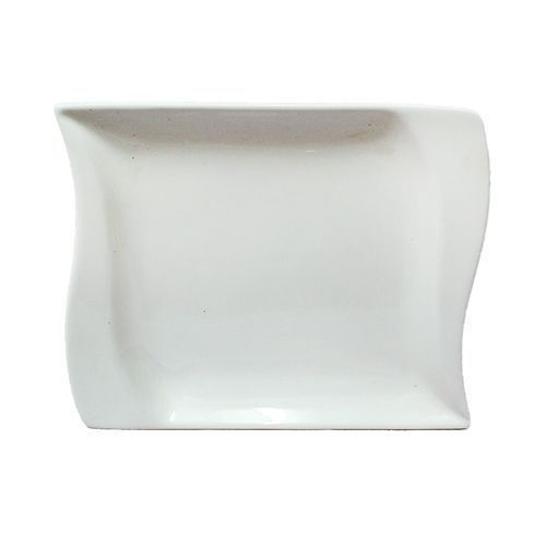 6 pcs Square Curved Side Plates - White