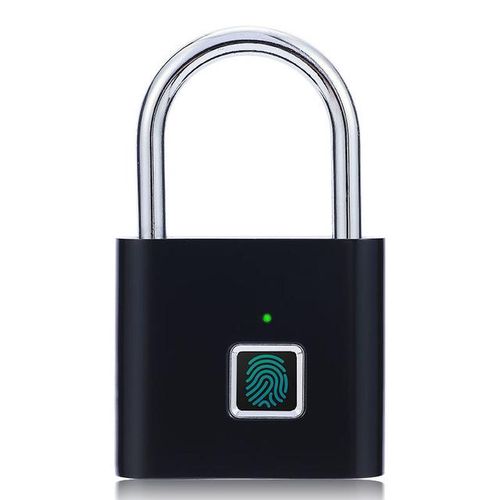 Black Silver Usb Rechargeable Door Smart Lock Fingerprint Padlock Quick Unlock Zinc Alloy Metal High Identify Security Lock