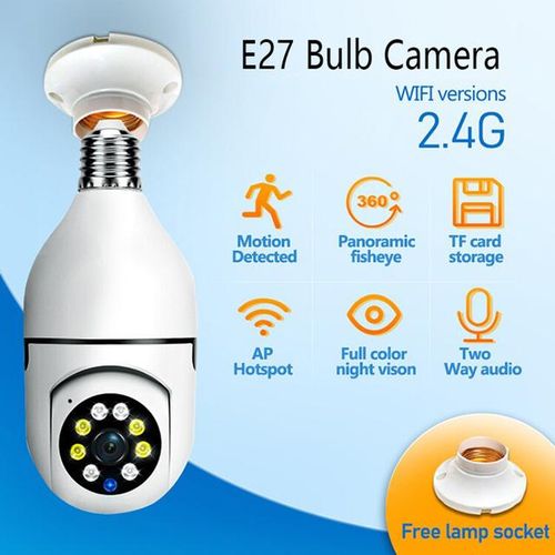 1080p Wifi E27 Bulb Surveillance Camera Night Vision Automatic Human Tracking Digital Video Smart Home Security
