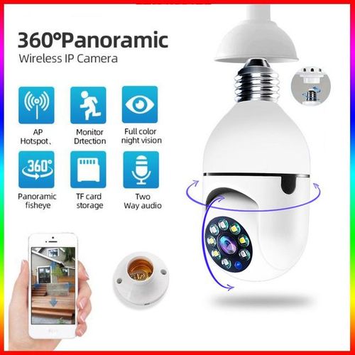 1080p Wifi E27 Bulb Surveillance Camera Night Vision Automatic Human Tracking Digital Video Smart Home Security