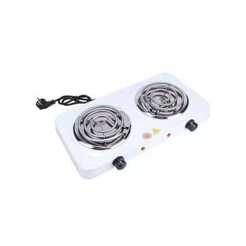 Hot Plate Portable Double Burner Electric Coil - White