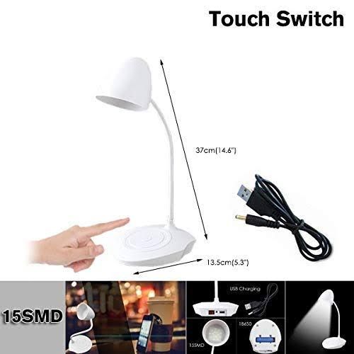 Touch Switch Led Rechargeable Bed Side Lamp-White