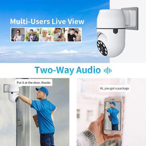 2mp Home Security Auto Tracking Wifi Network Night Vision H.265 Cloud Ptz Tuya Video Monitor Baby Camera