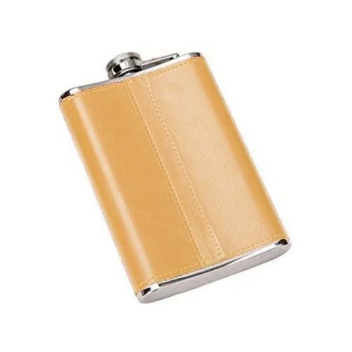Whiskey Hip Flask Stainless Steel - Brown
