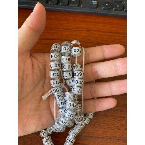 7mm Heigth 7mm Inner Ring Dove Pigeon Rings Customized Birds Foot Tags 2024 Fcc 001-100 White Outside Silver Inside