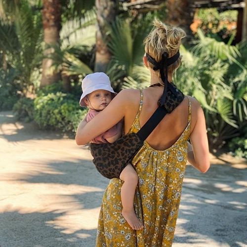Fashion Comfortable Cotton Leopard Print Baby Carrier - Soft Cotton Tie Closure Front Carry Toddler Sling For 0-3 Years