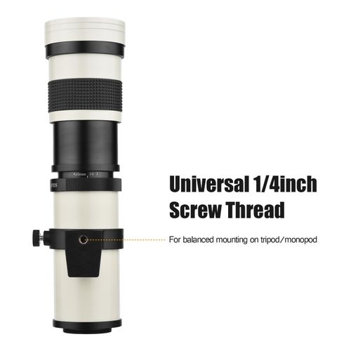 Camera MF Super Telephoto Zoom Lens F/8.3-16 420-800mm T Mount with Adapter Ring Universal 1/4 Thread Replacement for Canon EF-Mount Cameras EOS 80D 77D 70D 60D 60Da 50D 7D 6D 5D T7i T7s T6s T6i T6 T5i T5 T4i T3i T3 T2i SL2 SL1 NO5112