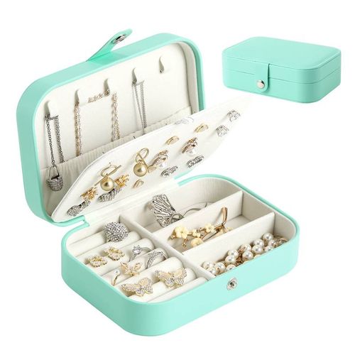 Mini Portable Jewelry Box, Jewelry Travel Storage Box-Green