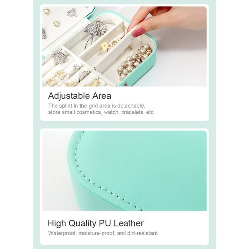 Mini Portable Jewelry Box, Jewelry Travel Storage Box-Green