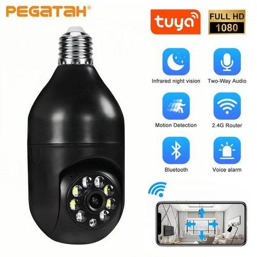 1080p Tuya Ptz Wifi Panoramic Camera Home Security Night Vision Two Way Audio Surveillance Cam Wireless E27 Bulb Lamp Cameras