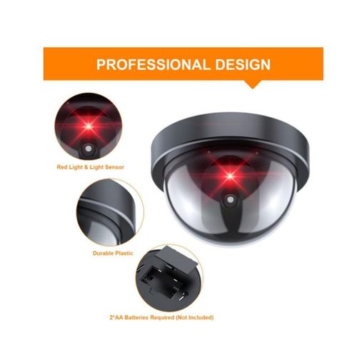 Simulation Black/white Dome Camera Red Flashing Led Home Surveillance Security System Cctv Security Camera