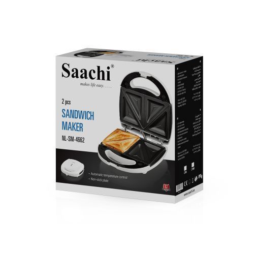 Saachi 2 Slice Sandwich Maker - White.