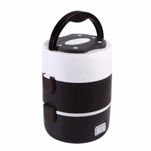 3 Layer 2 Litres Portable Food Electric Lunch Box Storage Flask -Multicolor