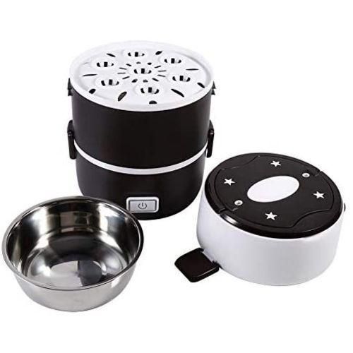 3 Layer 2 Litres Portable Food Electric Lunch Box Storage Flask -Multicolor