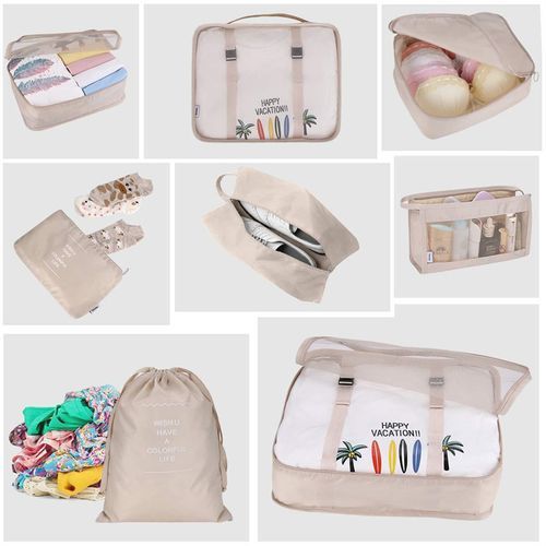 8pcs Set Travel Organizer Storage Bags Suitcase Packing Set