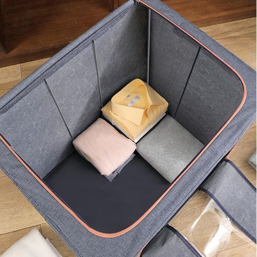 66L Steel Frame Clothes Storage Box, Clothes Organizer, Foldable - 50*40*33cm